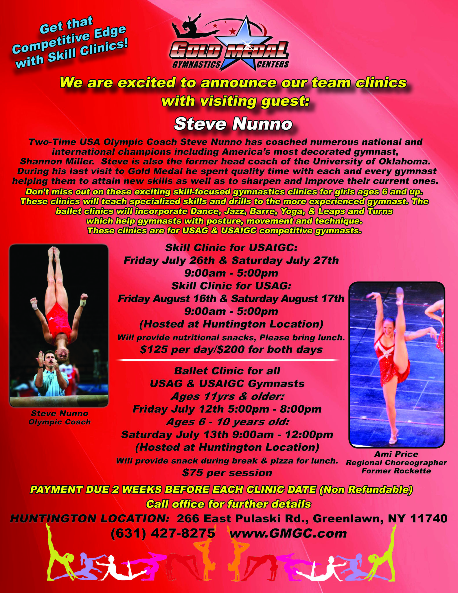 Team Clinic with Steve Nunno 7/26 & 7/27/19 Gold Medal Gymnastics Center